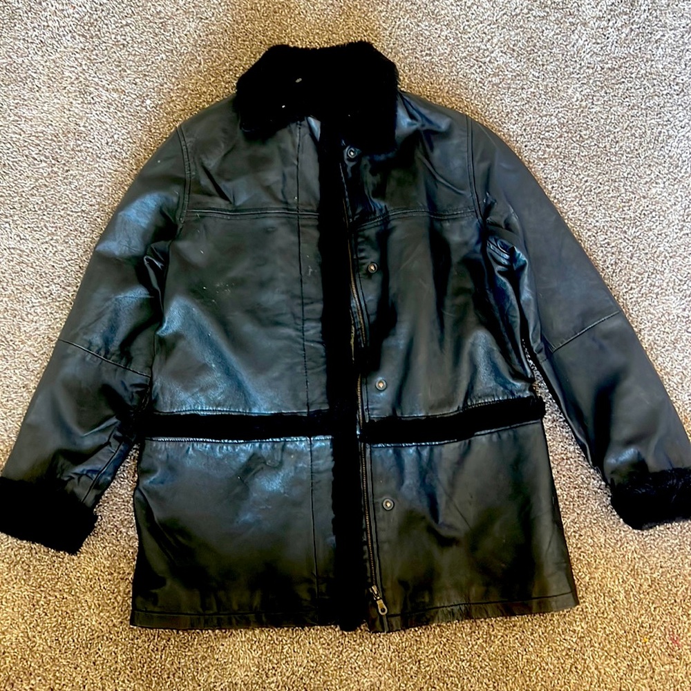 Genuine Leather pretty fluff coat